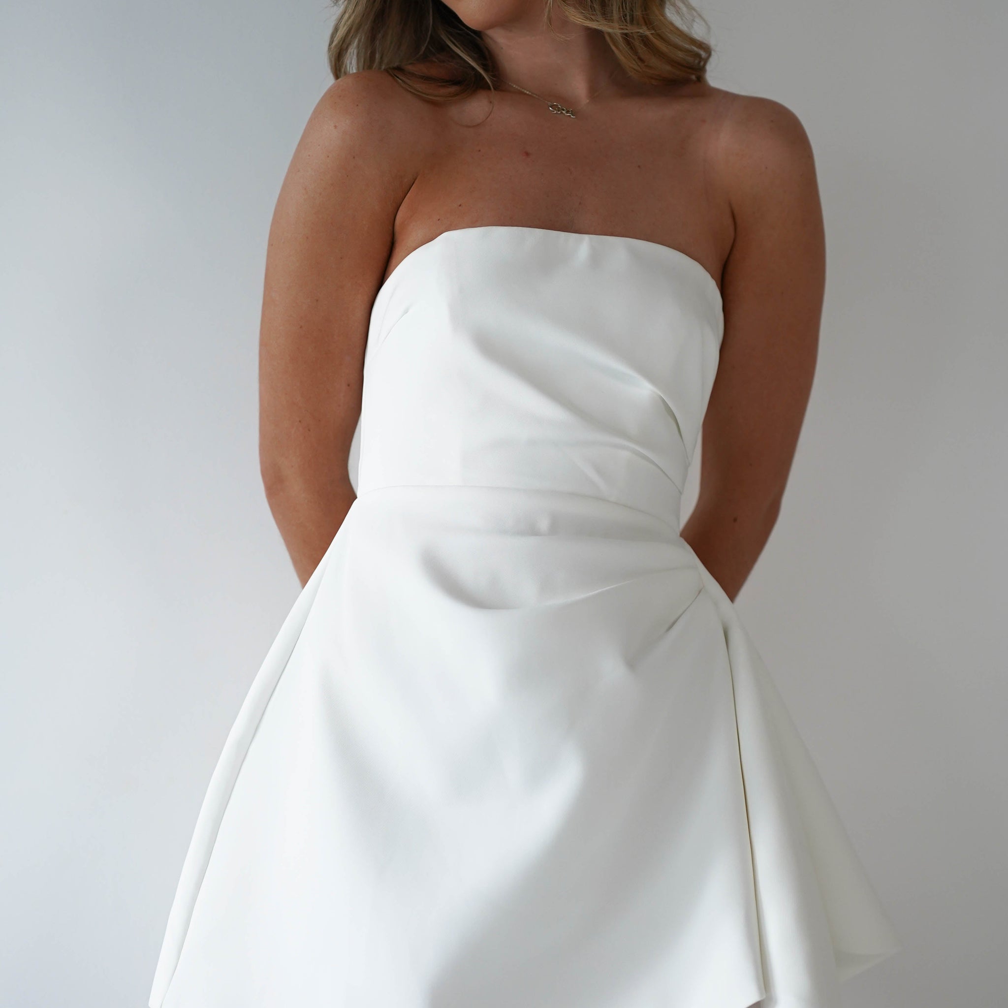 Quinta Strapless Mini Dress | White