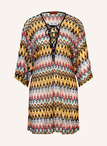 Beach dress with glitter thread