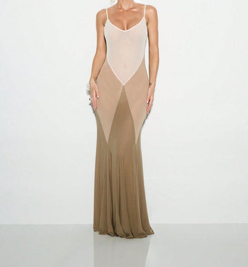 Chic color-block maxi dress