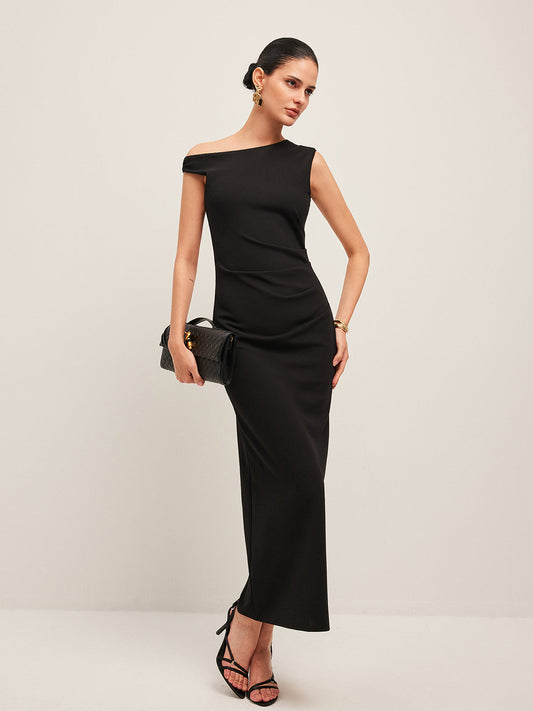 Asymmetrical Shoulder Dress