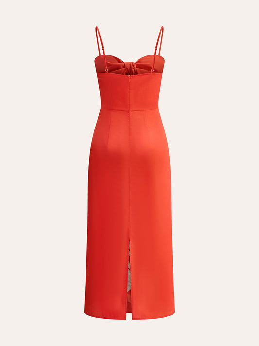Embroidered Bow-Detail Cami Dress