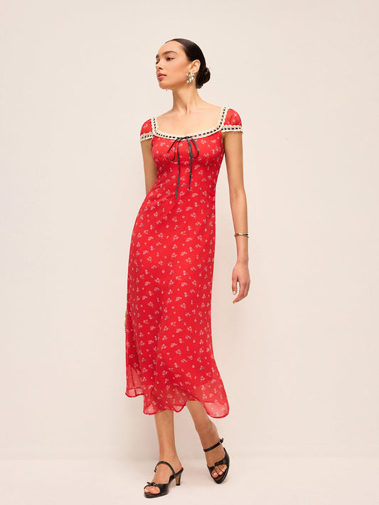 Tie-Back Floral Dress