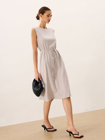 Sleeveless Tie Detail Midi Dress