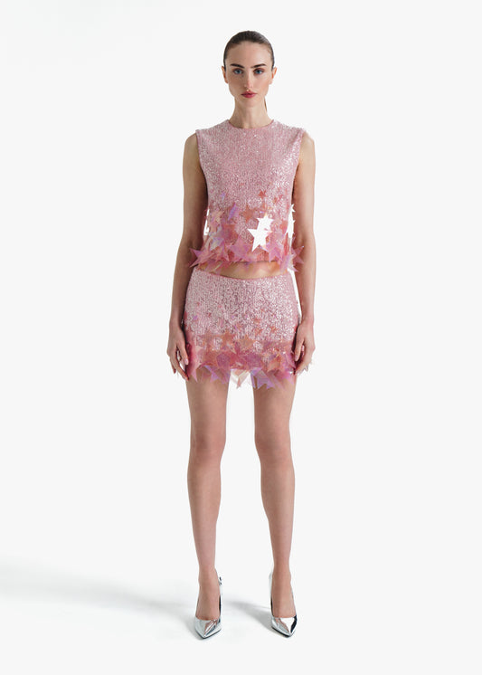 Pink Growth Star Mini Skirt Set