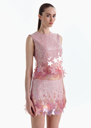 Pink Growth Star Mini Skirt Set
