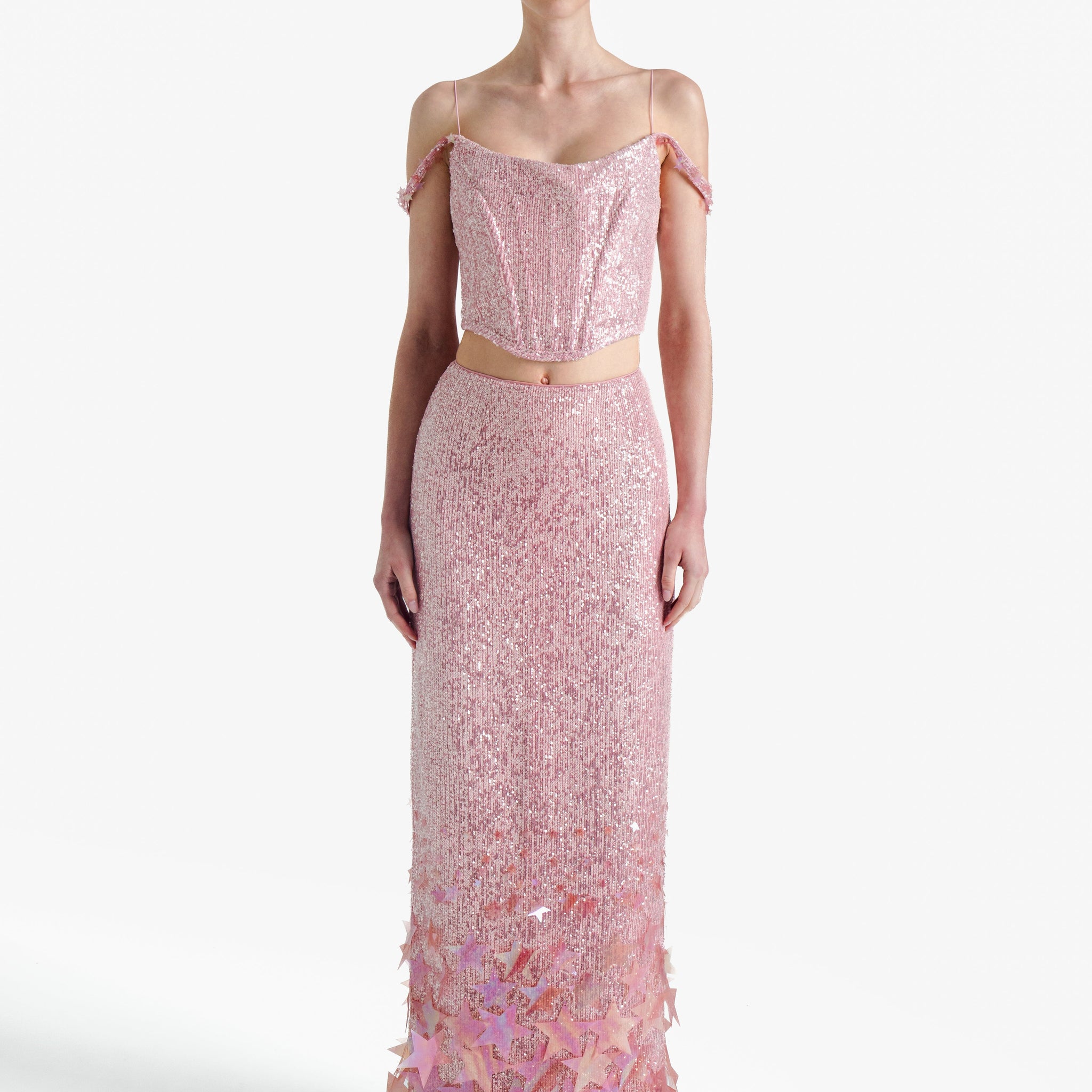 Pink Growing Star Maxi Dress Suit