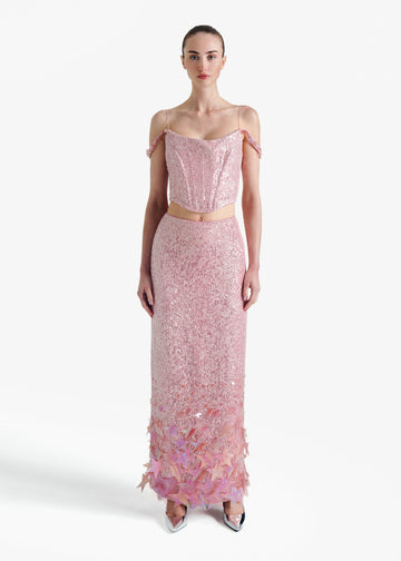 Pink Growing Star Maxi Dress Suit