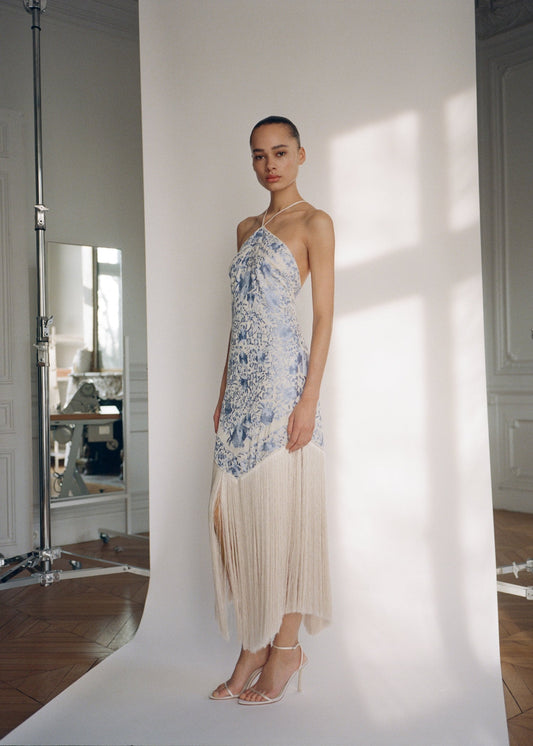 Resort Tassel Jacquard Dress