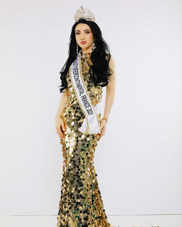 Party gold sequin maxi dress