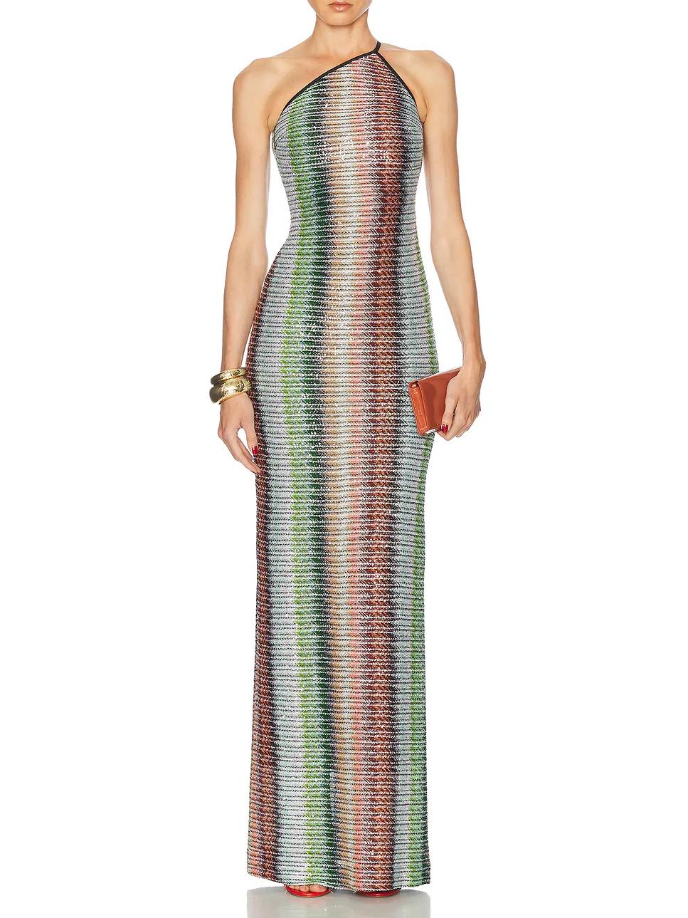 Gilded Corset Slit Maxi Dress