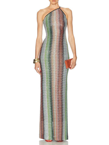 Gilded Corset Slit Maxi Dress