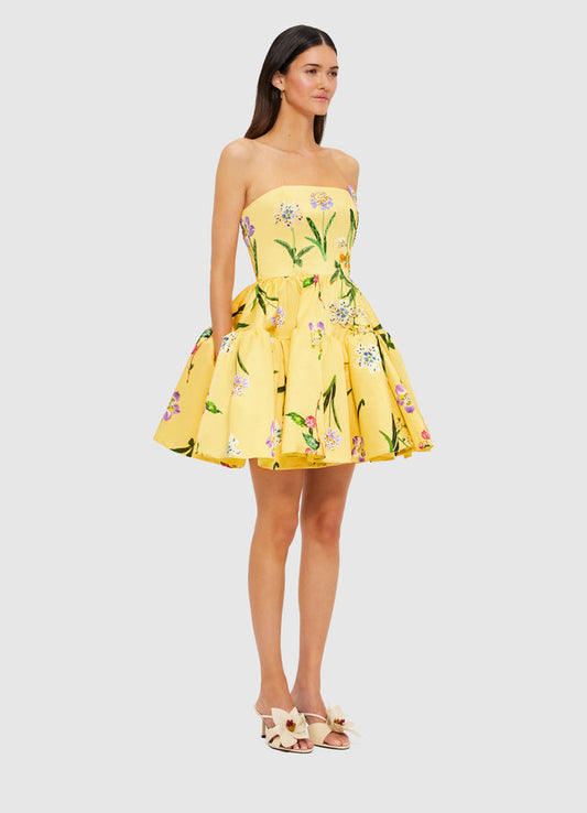 Party Bustier Mini Dress -Wild Flower in Sorbet
