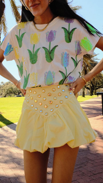 Callistari Cotton suspender mini mirror skirt set - handmade