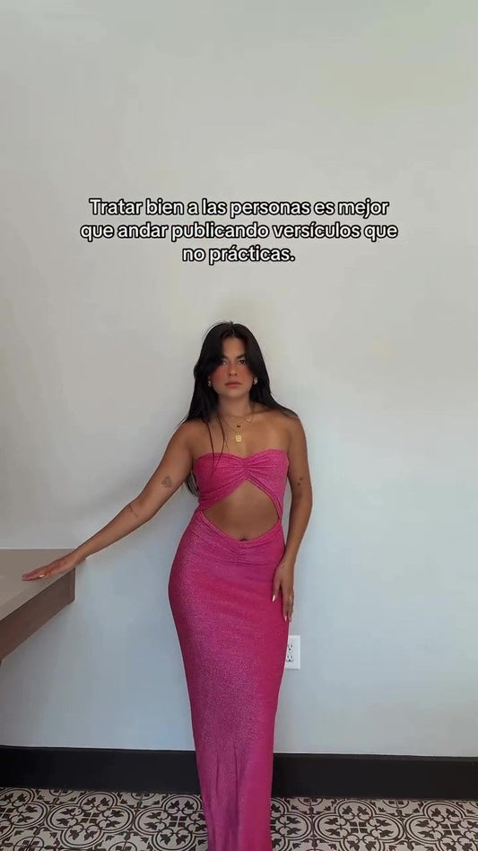 Pink Beach Bandeau Dress