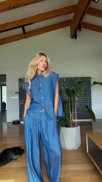 Oversized Tencel denim suit
