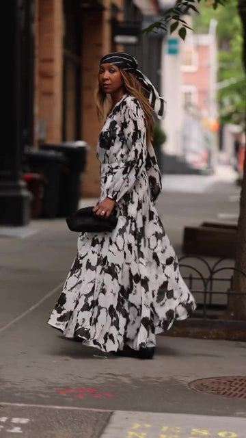 Resort Abstract Print Flowy Dress