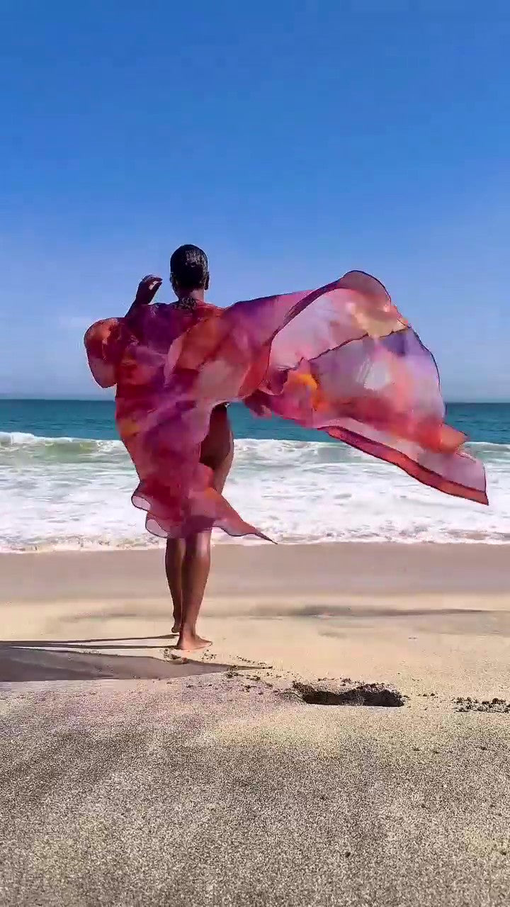 Beach Red Oversized Cardigan