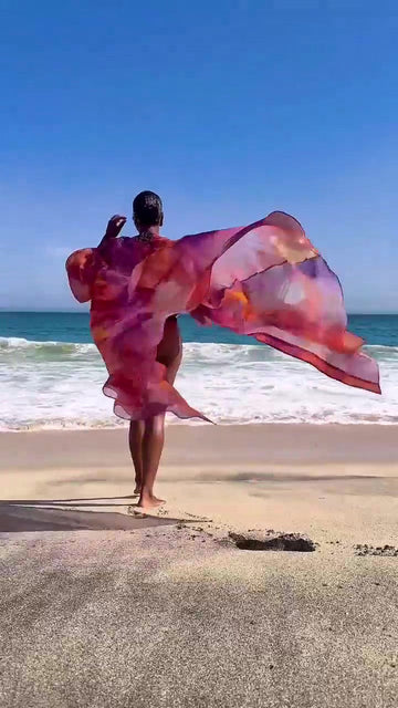 Beach Red Oversized Cardigan