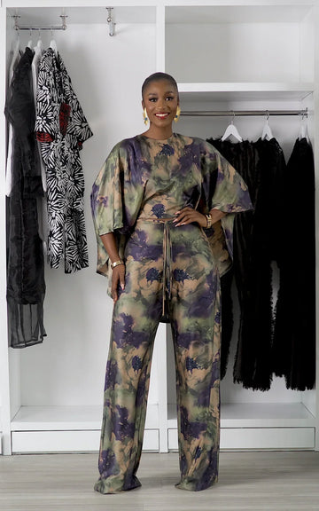 Holiday Dark Melange Trousers Set