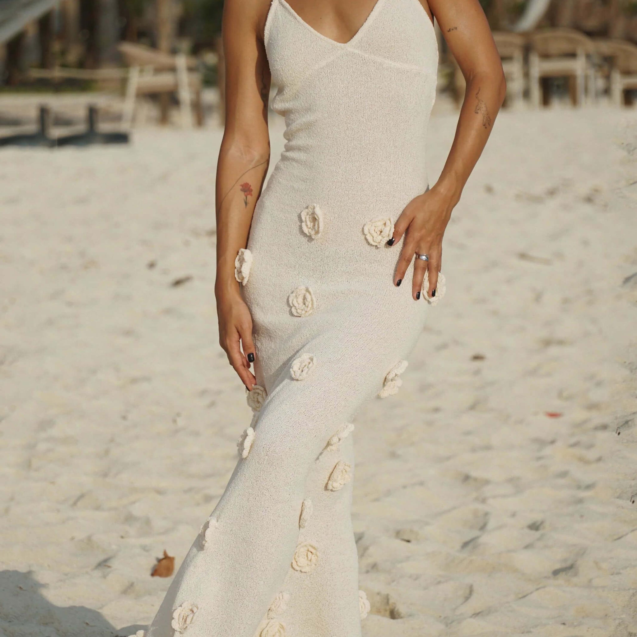Knitted Floral Maxi Dresses
