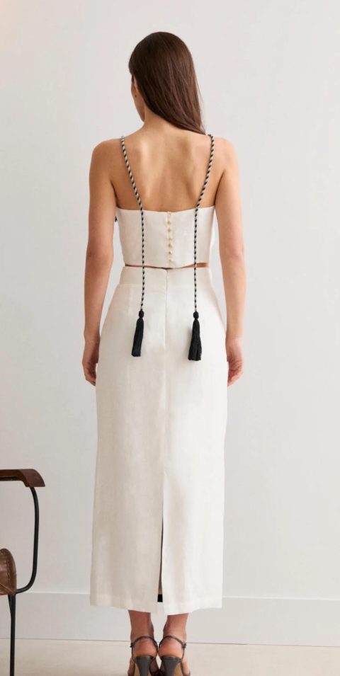 Chic Fringe Patchwork Skirt Set